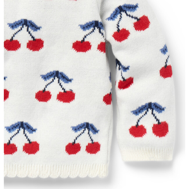 Baby Cherry Cardigan, White