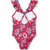Recycled Floral Rosette Swimsuit, Red - One Pieces - 3 - thumbnail