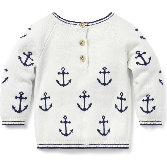 Baby Anchor Sweater, White - Sweaters - 3