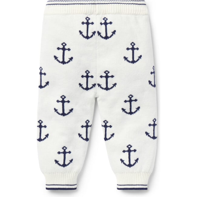 Baby Anchor Sweater Pant, White - Pants - 3