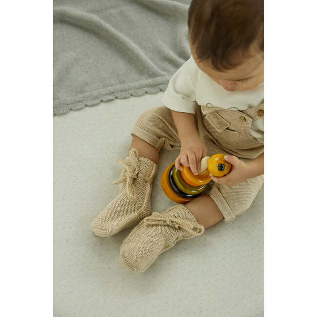 Infant Cap and Booties Gift Set, Grey/Oat - Mixed Gift Sets - 6