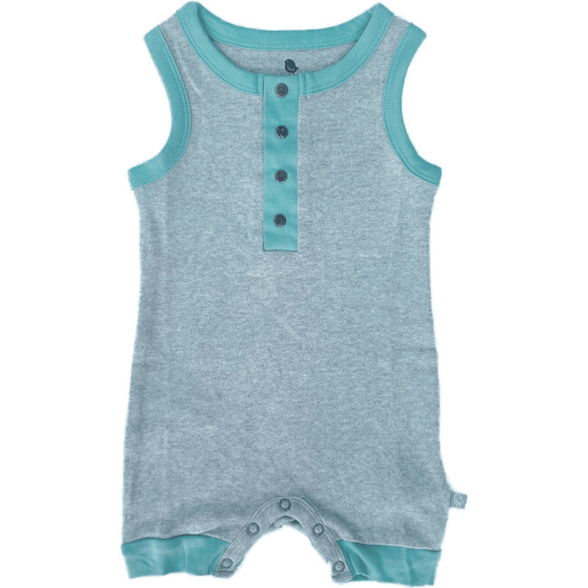Tank Romper, Vintage Aqua Colorblock