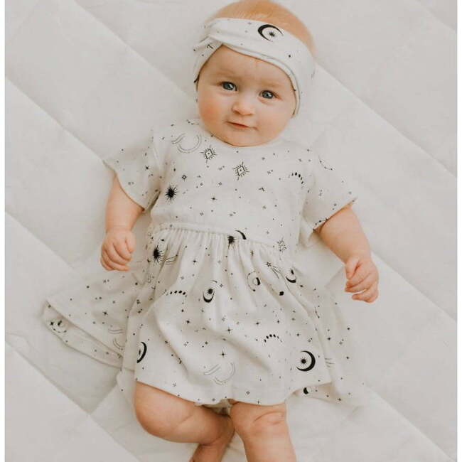 Short Sleeve Twirl Dress, Celestial