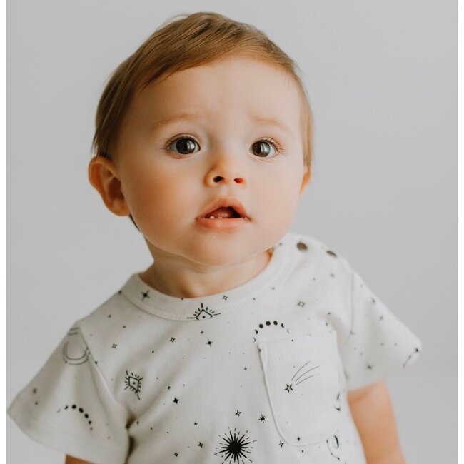 Short Sleeve Romper, Celestial - Rompers - 3