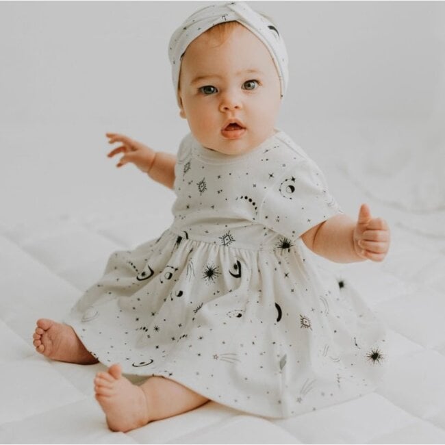 Short Sleeve Twirl Dress, Celestial - Dresses - 4