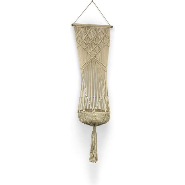 Macrame Toy Hanging Basket Natural