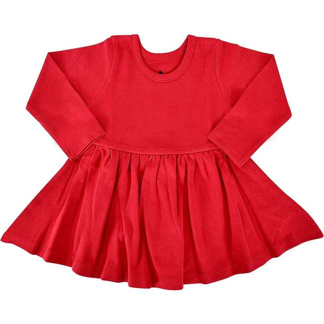 Long Sleeve Twirl Dress, Scarlet Red