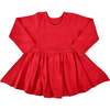 Long Sleeve Twirl Dress, Scarlet Red - Dresses - 1 - thumbnail
