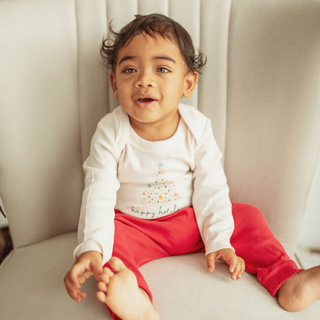 Long Sleeve Graphic Bodysuit, Happy Holidays Tree - Onesies - 3