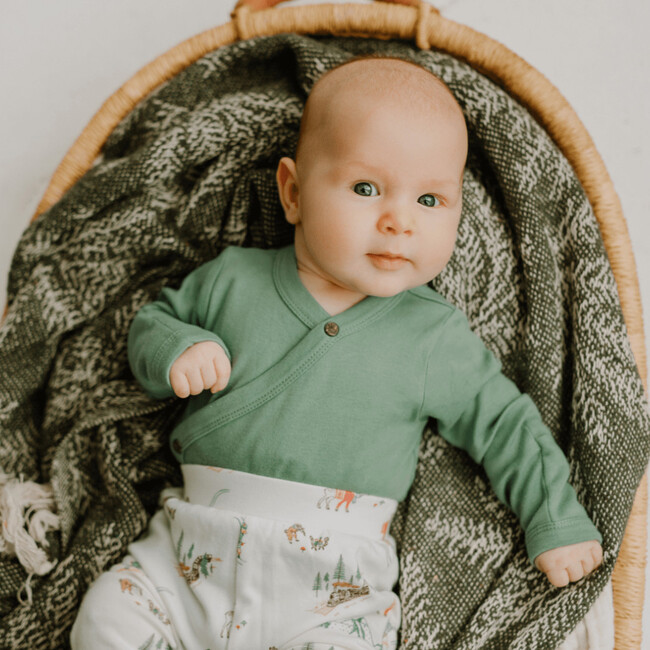 Long Bodysuit, Basil Green Basil Green - Onesies - 3