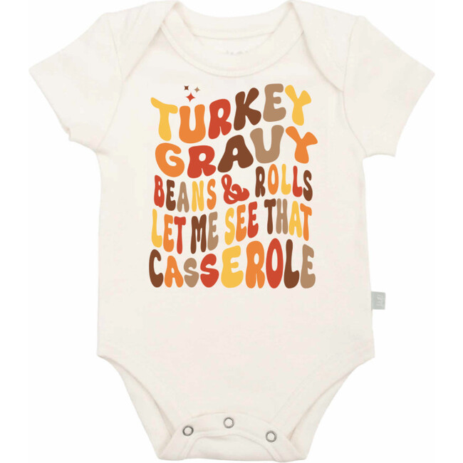 Graphic Bodysuit, Turkey Gravy Casserole