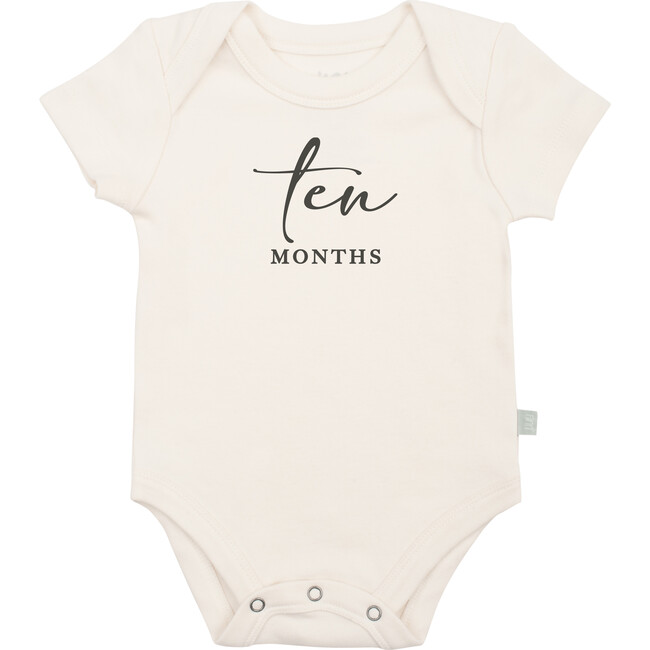 Graphic Bodysuit, Ten Months Milestone Charcoal