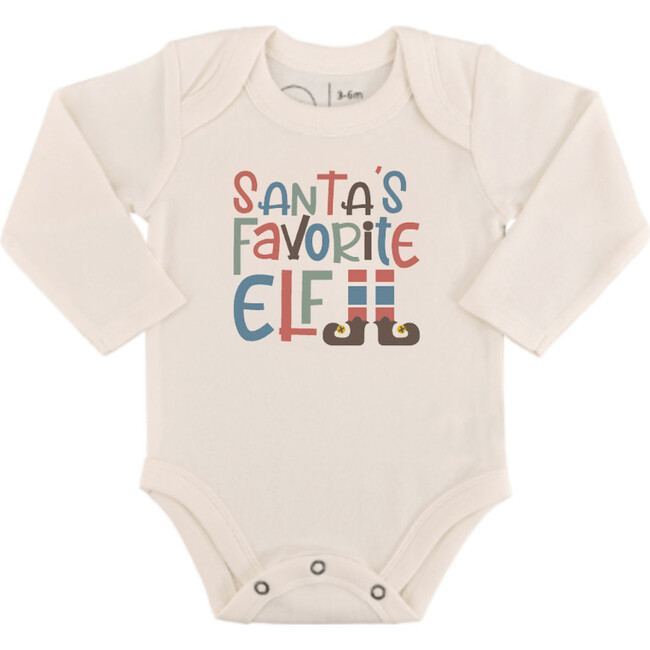 Graphic Bodysuit, Santas Favorite Elf (Long Sleeve)