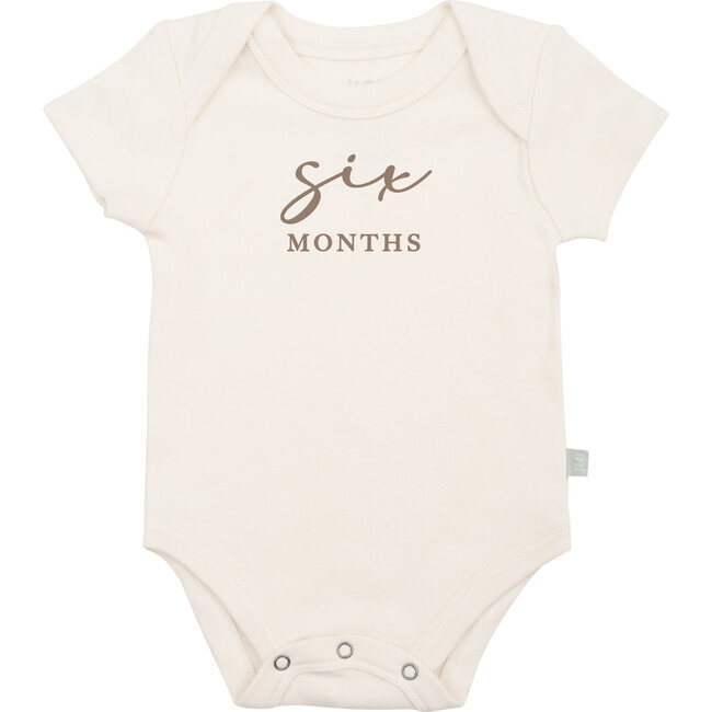 Graphic Bodysuit, Six Months Milestone Taupe