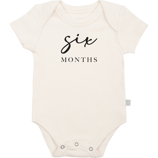 Graphic Bodysuit, Six Months Milestone Charcoal