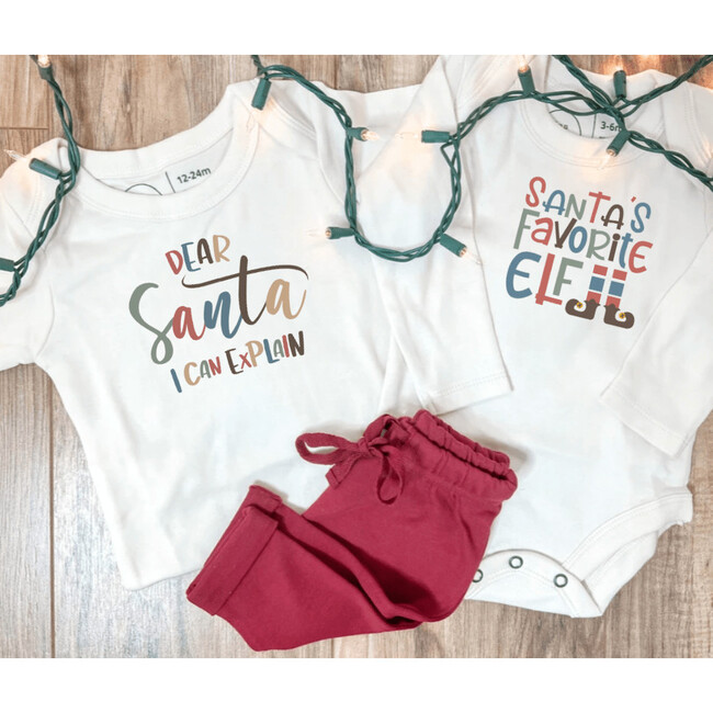 Graphic Bodysuit, Santas Favorite Elf (Long Sleeve) - Onesies - 3
