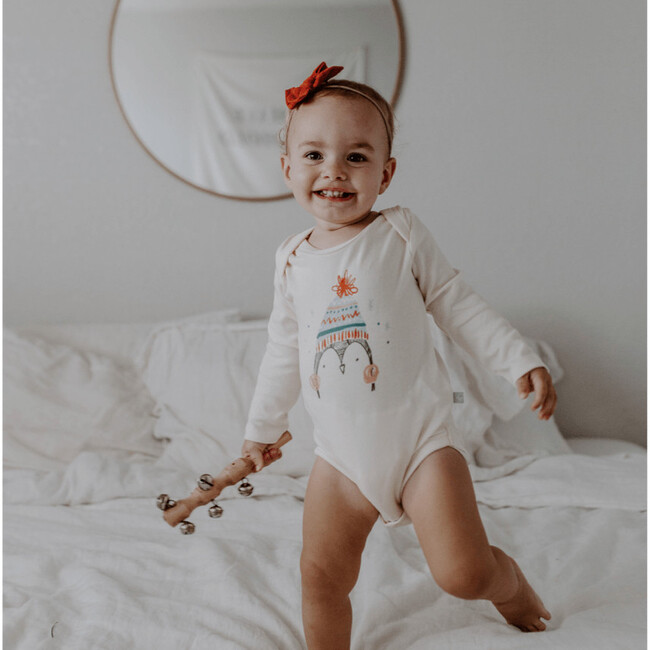 Graphic Bodysuit, Holiday Penguin (Long Sleeve) - Onesies - 3