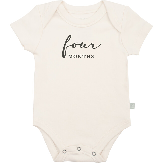 Graphic Bodysuit, Four Months Milestone Charcoal