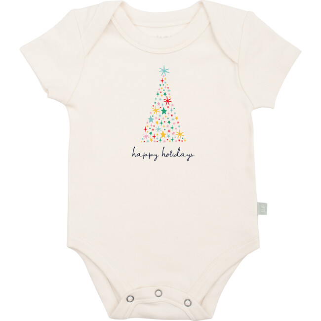 Graphic Bodysuit, Happy Holidays Tree