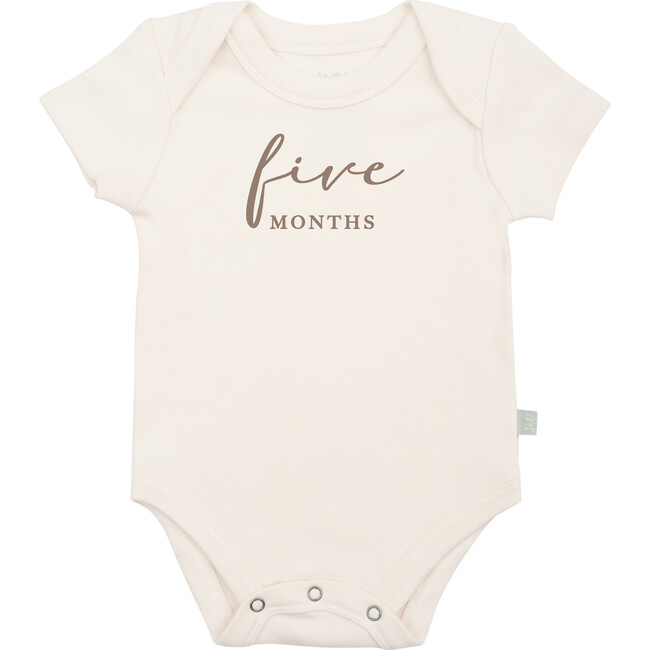 Graphic Bodysuit, Five Months Milestone Taupe