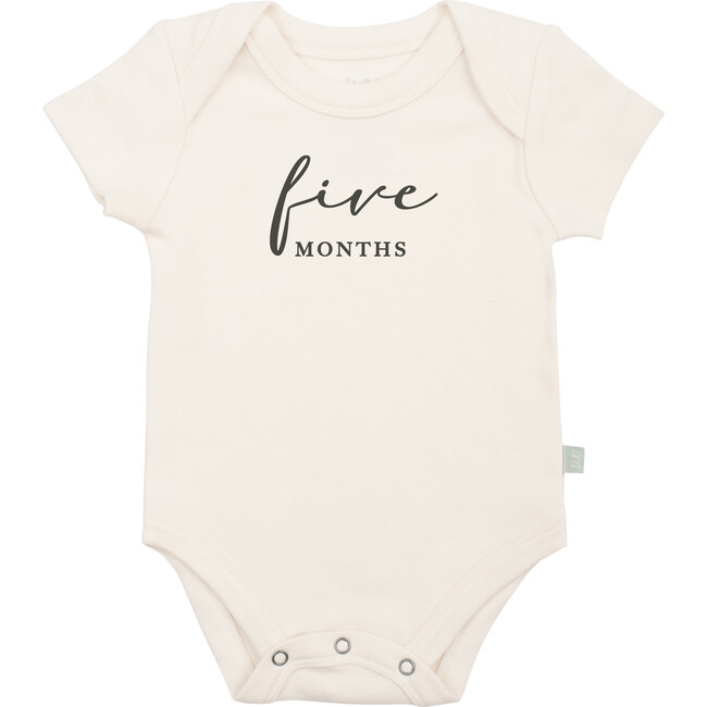 Graphic Bodysuit, Five Months Milestone Charcoal