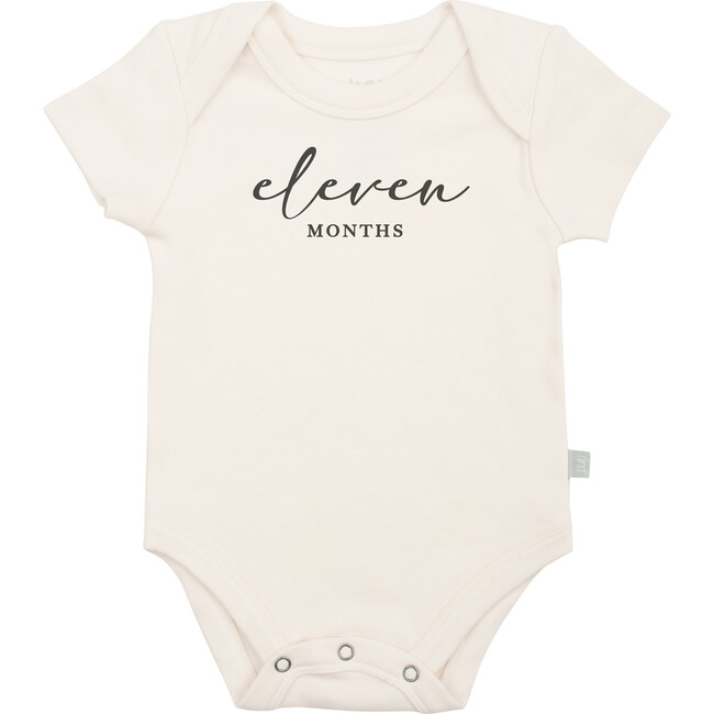 Graphic Bodysuit, Eleven Months Milestone Charcoal