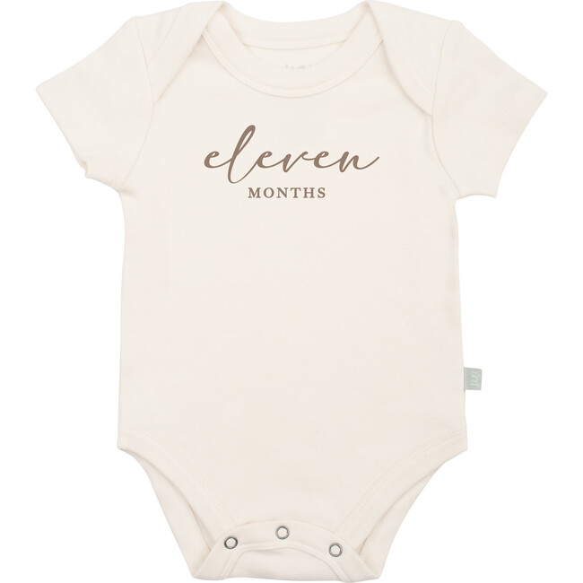 Graphic Bodysuit, Eleven Months Milestone Taupe