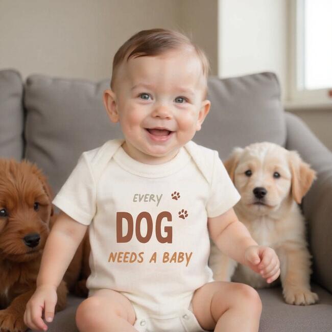 Graphic Bodysuit, Every Dog Needs A Baby - Onesies - 4