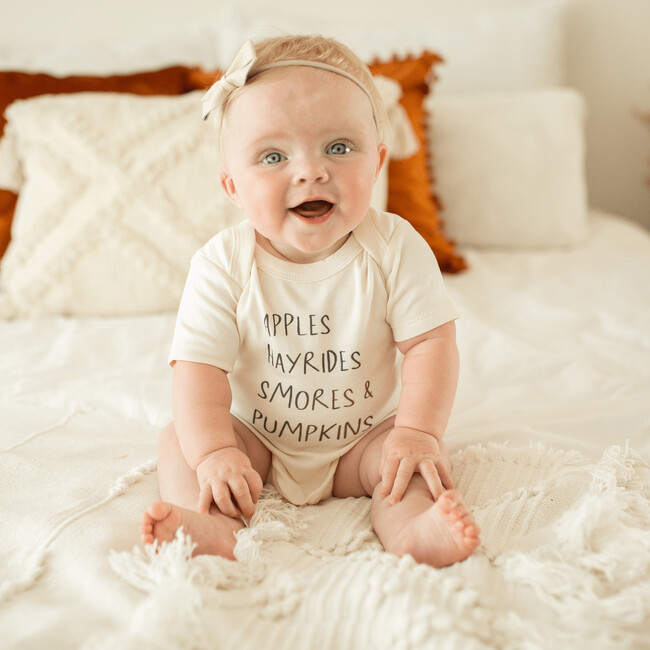 Graphic Bodysuit, Apples Hayrides Smores - Onesies - 3