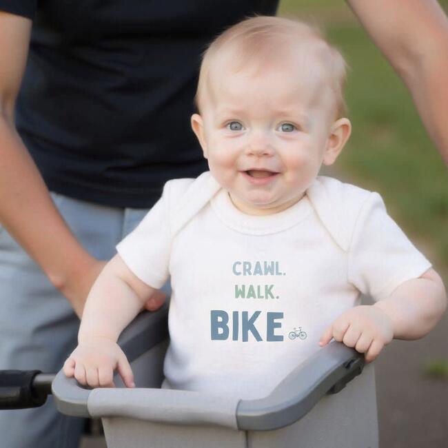 Graphic Bodysuit, Crawl Walk Bike - Onesies - 3