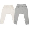 Boxed 2-Piece Pants Set, Grey/Ivory - Pants - 1 - thumbnail