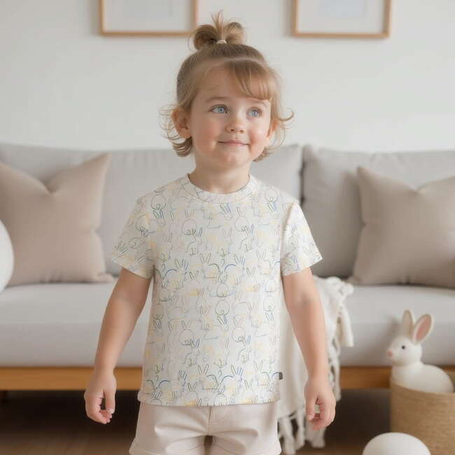 Boxy Toddler Tee, Bunnies - T-Shirts - 4