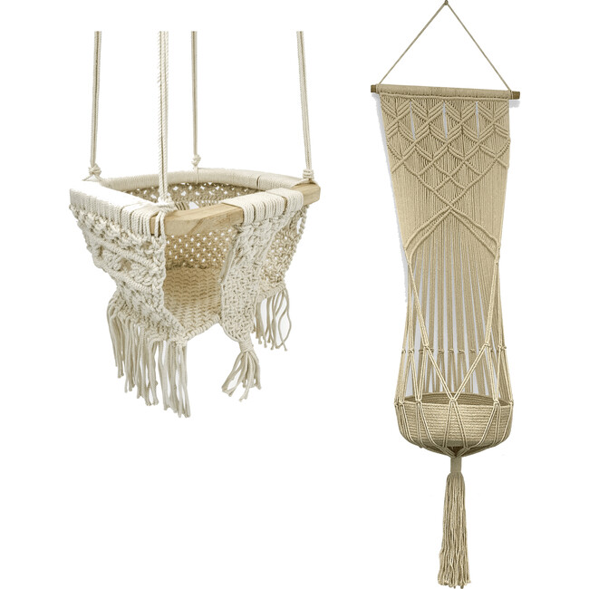 Boho Bundle, Swing & Toy Basket Natural