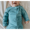 3-Piece Footie Set, Vintage Aqua Periwinkle & Heather Grey - Footie Pajamas - 3 - thumbnail