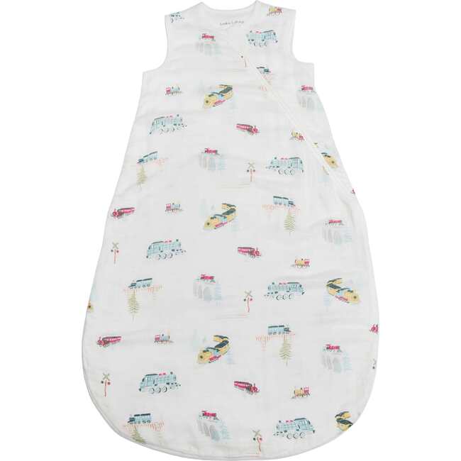 Muslin Lightweight 2-Way Zipper Sleep Bag 0.5 Tog, All Aboard - Sleepbags - 1