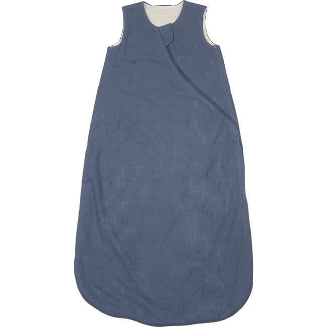 Waffle Knit 2-Way Zipper Sleep Bag 1.0 Tog, Denim Blue - Sleepbags - 1