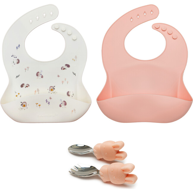 Learning Feeding Food Grade Silicone Mealtime Set, Bunny - Mixed Accessories Set - 1