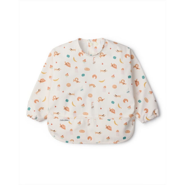 French Breakfast Long Sleeve Bib & Learning Utensil Set, Bunny