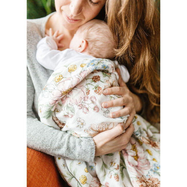 Bamboo Cotton Muslin Swaddle Blanket, Secret Garden
