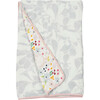 Bamboo Cotton Muslin Reversible Quilt Blanket, Shell Floral - Quilts - 2 - thumbnail