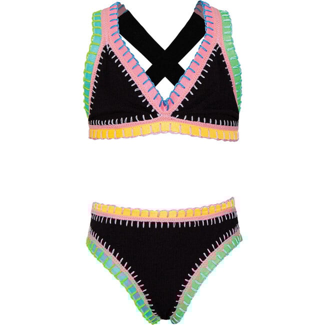 Black Pearl Rainbow Embroidered Bikini