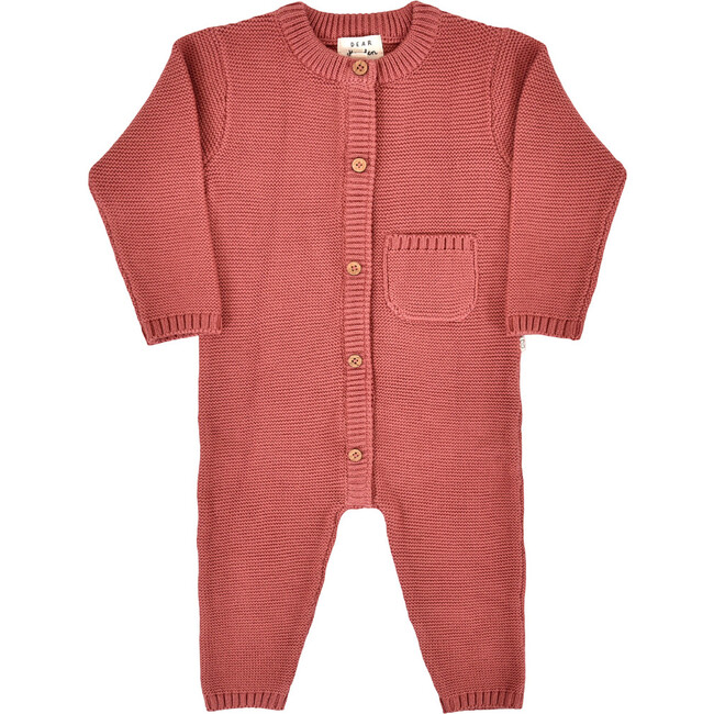 Penelope Garter Stitch Romper in Rosewood