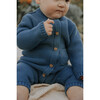 River Garter Stitch Romper in Bluestone - Rompers - 2