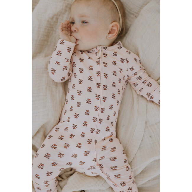 Modal Convertible Footie Pajamas in Wild Rose