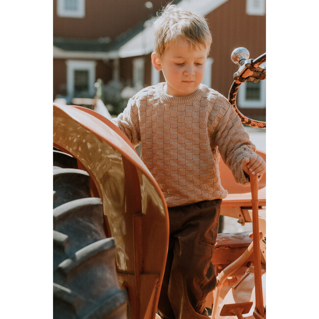 Leighton Basket Weave Sweater in Taupe - Sweaters - 3