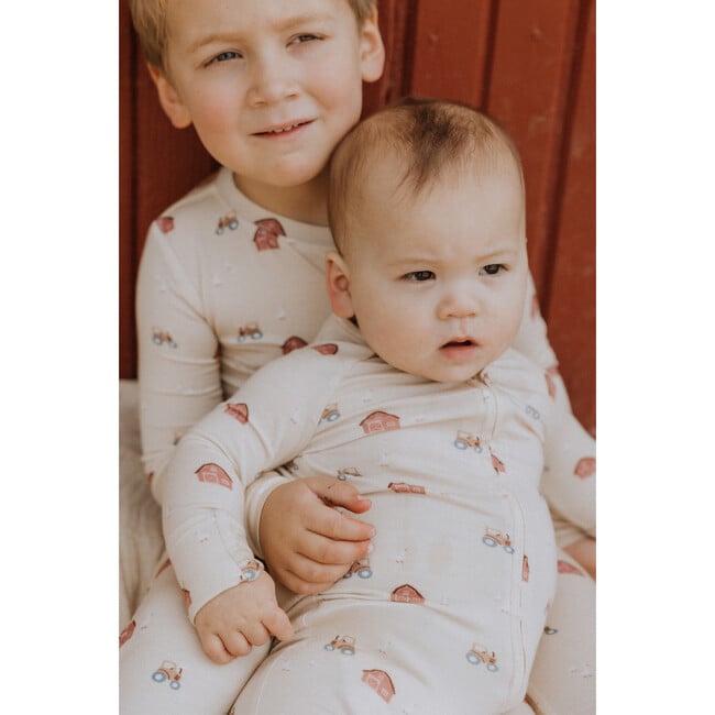 Modal Convertible Footie Pajamas in Farm - Footie Pajamas - 4