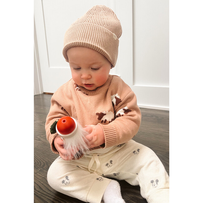 Knit Beanie in Taupe - Hats - 3