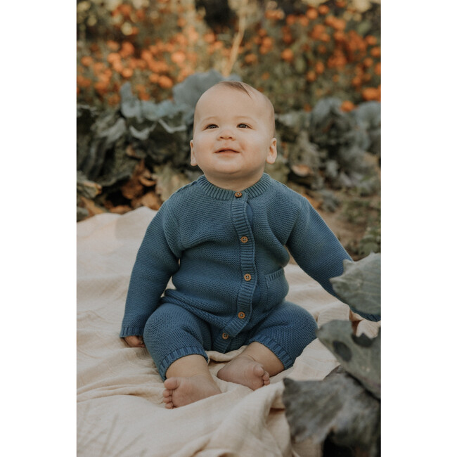 River Garter Stitch Romper in Bluestone - Rompers - 6