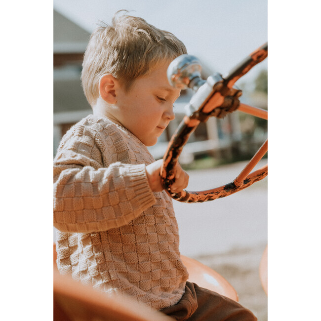 Leighton Basket Weave Sweater in Taupe - Sweaters - 5