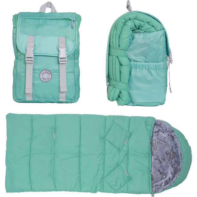 Sleep-N-Pack™ Little Kid Size Sleeping Bag Backpack ,Glow-In-The-Dark Collection: Glow Dino Bones